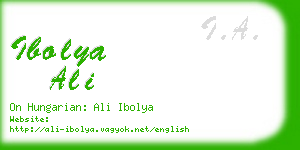 ibolya ali business card